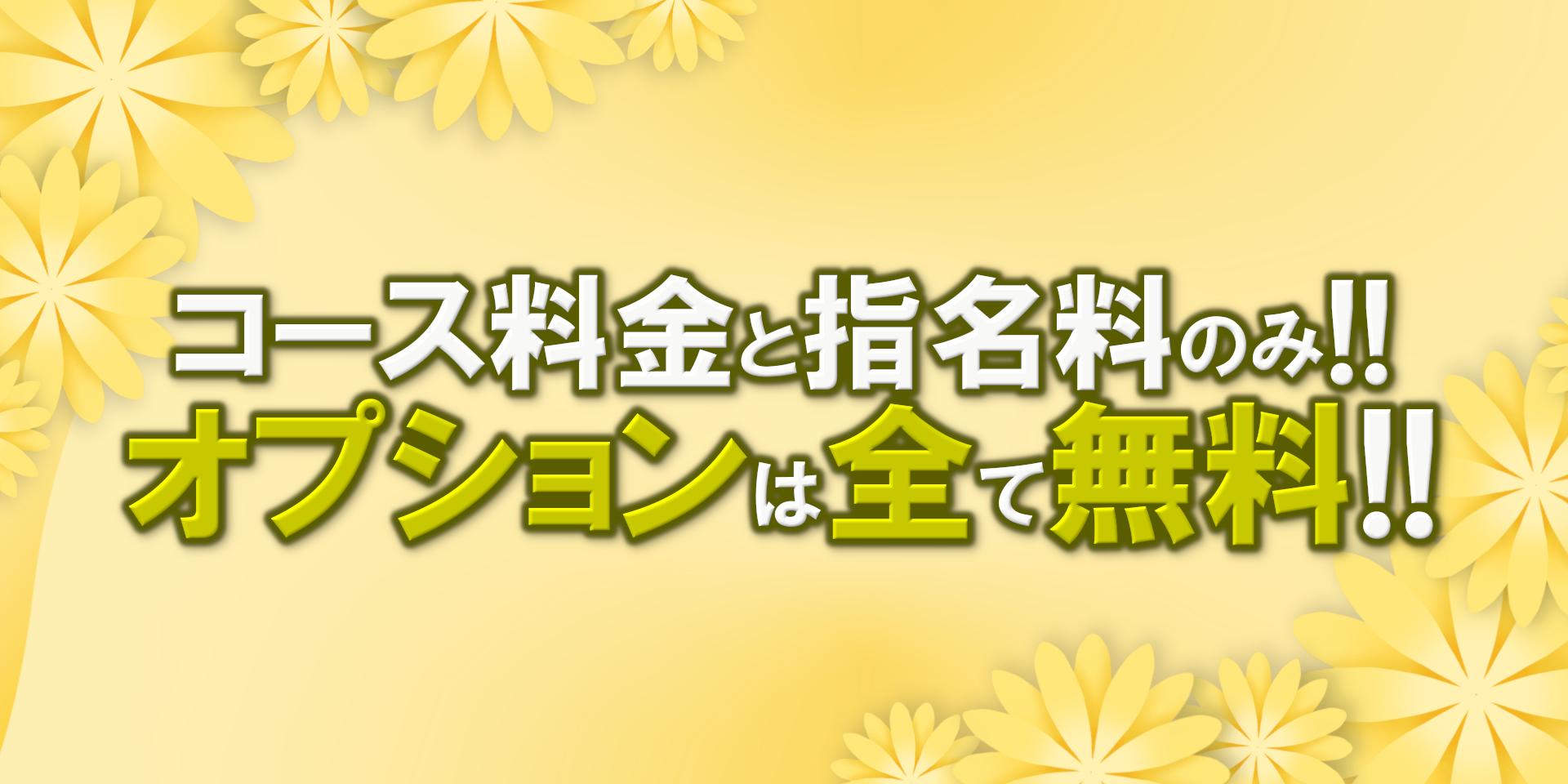 コース料金と指名料のみ！オプションは全て無料！